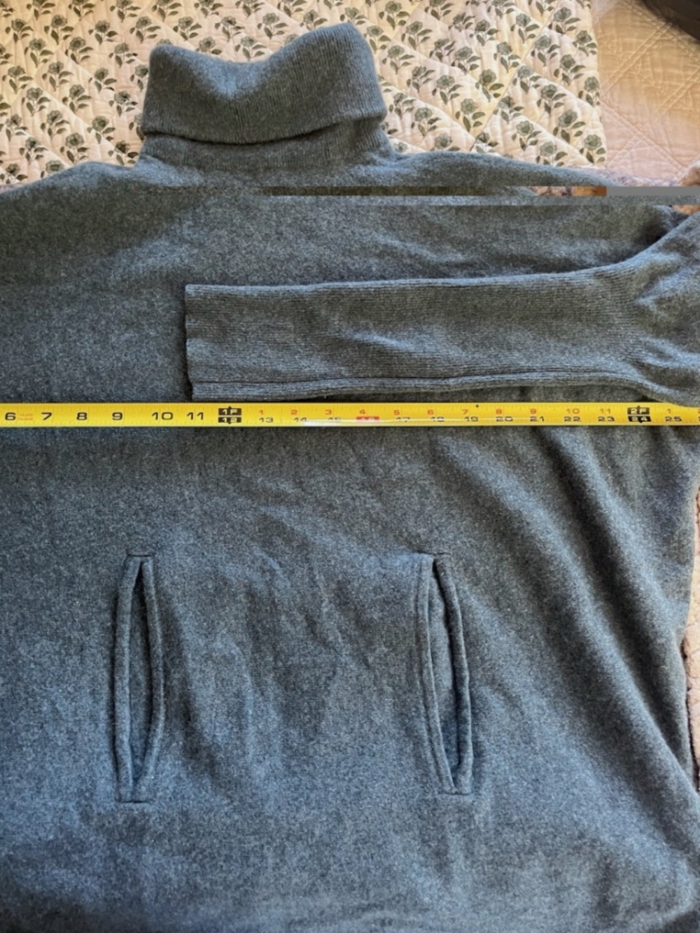 Garnet Hill teal cashmere mock neck READ